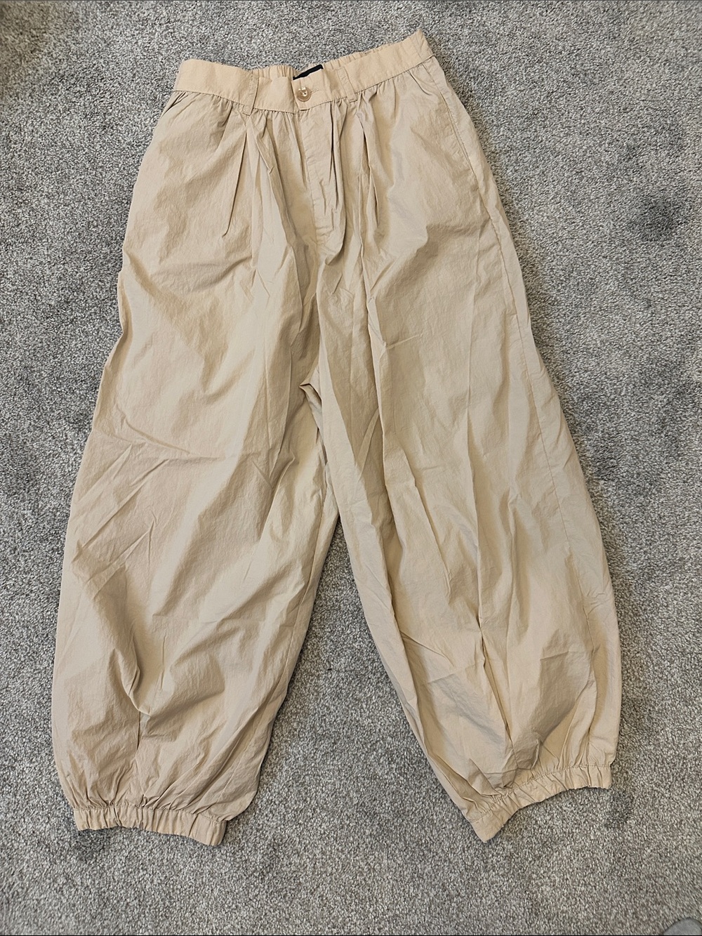 Zara Beige Elastic-Hem Joggers